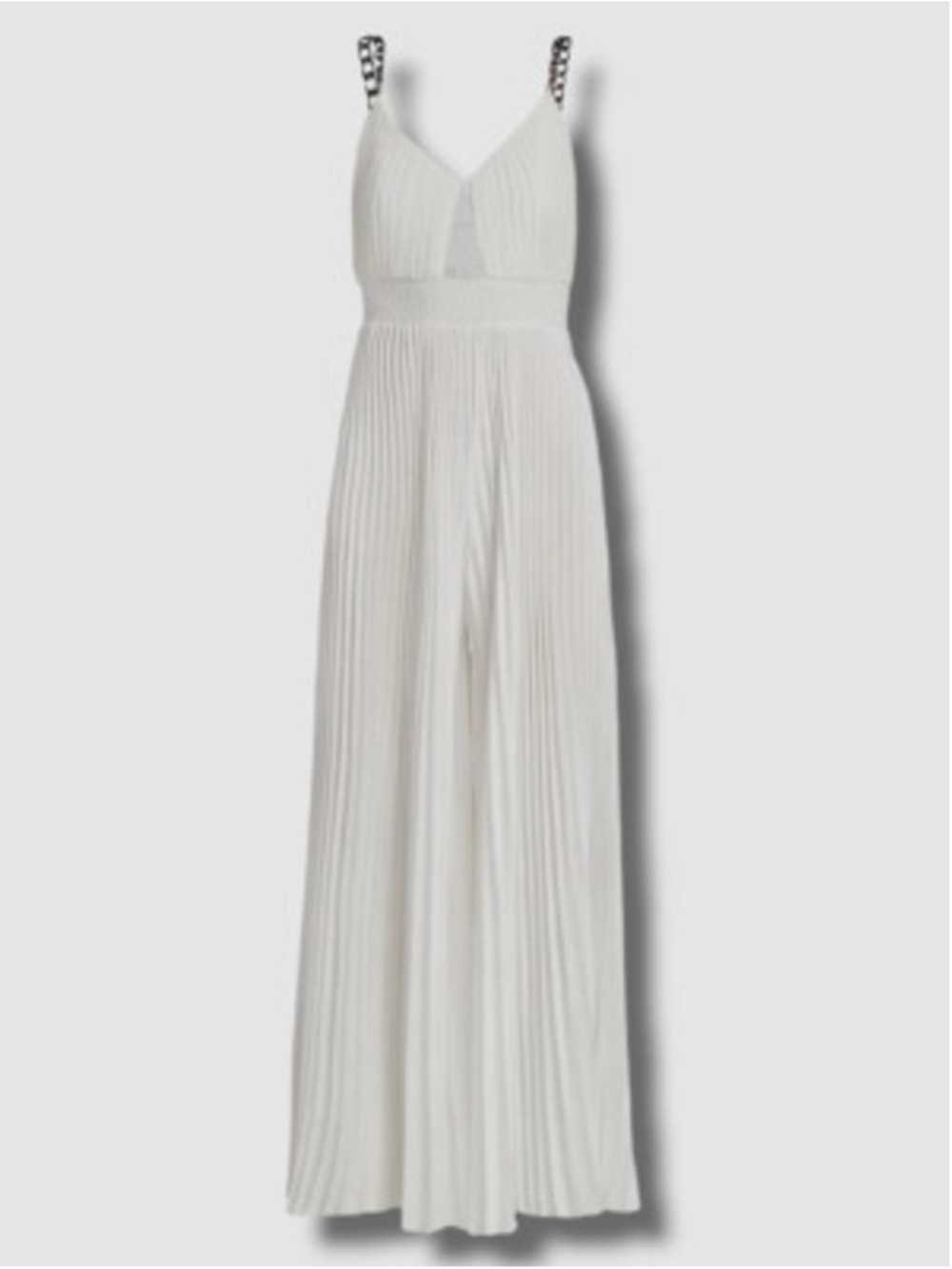 Women's Alice + Olivia Pleated Cutout Jumpsuit in Off White, Size 2 - Picture 4 of 11